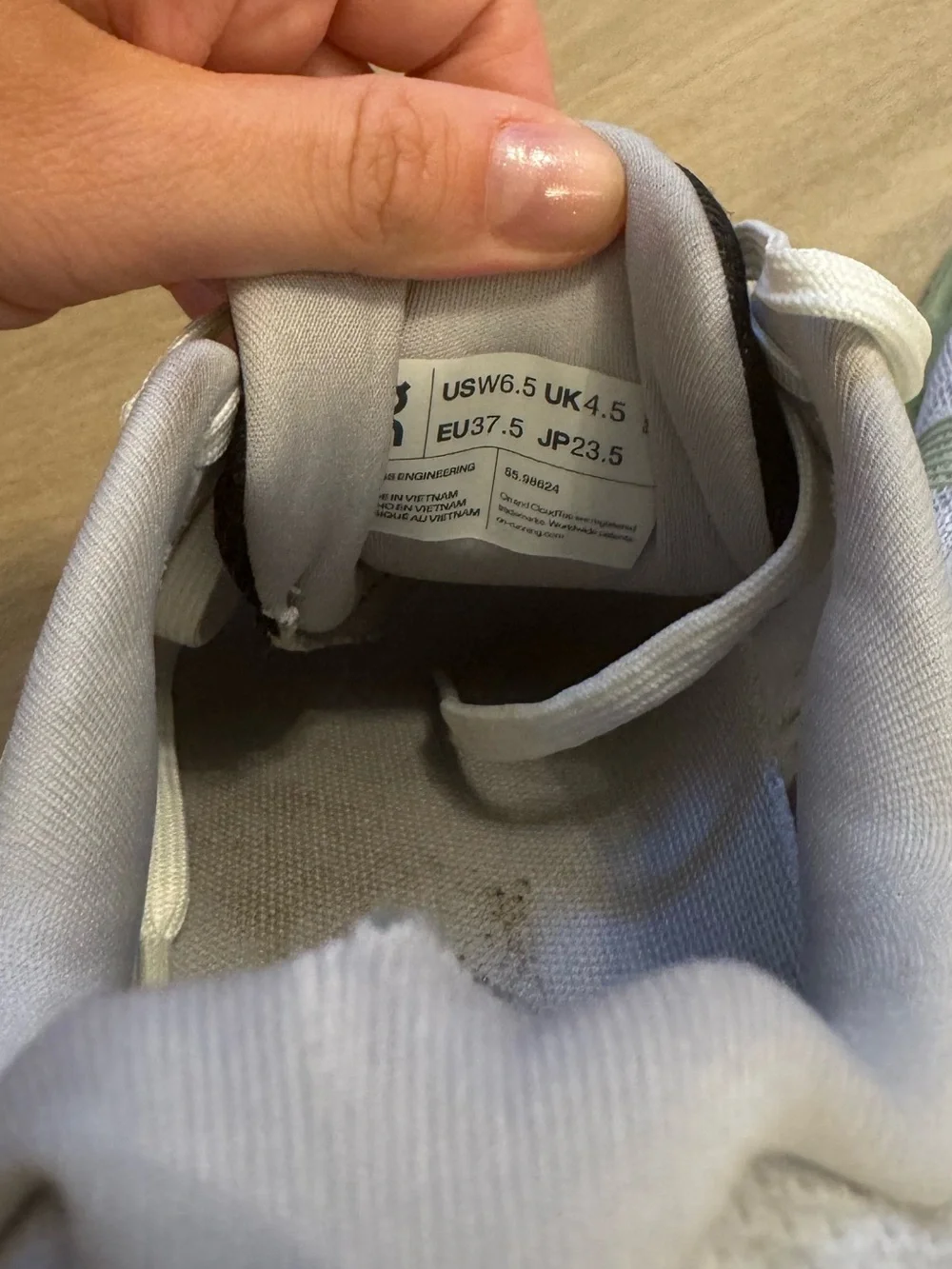 On Running Lace-Up Sneakers in Light Green and White